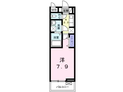 サンクレスト(1K/2階)の間取り写真