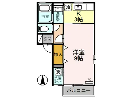 シーガル(1K/2階)の間取り写真