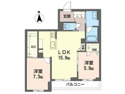 アプラノス アーサー(2LDK/3階)の間取り写真