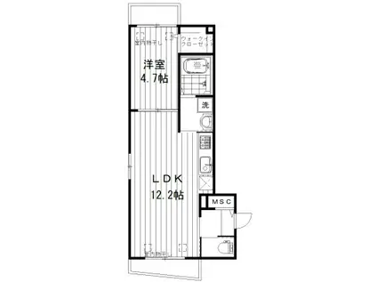 KAILUA(1LDK/1階)の間取り写真