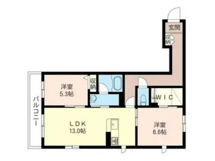 アルテミス(2LDK/1階)の間取り写真