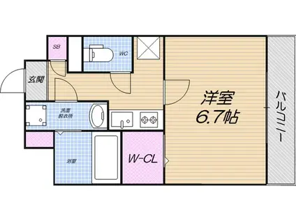 カーサみなみ(1K/3階)の間取り写真