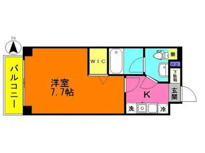 アクシーズグランデ高鼻町(1K/2階)の間取り写真