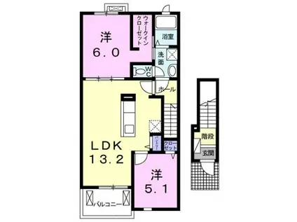 GERMER II(2LDK/2階)の間取り写真