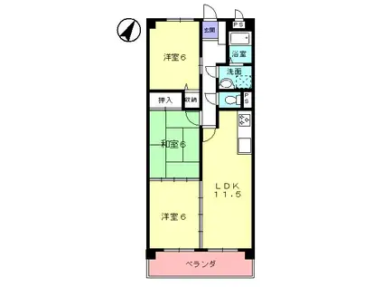 クレールメゾン(3LDK/2階)の間取り写真