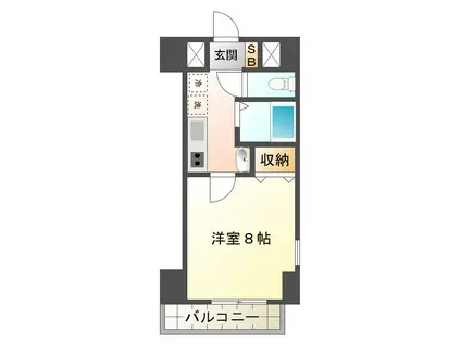 サンアペックス四日市(1K/5階)の間取り写真