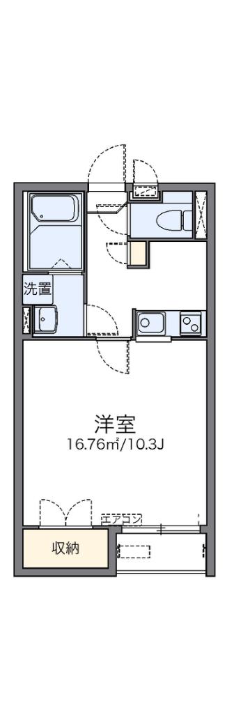 レオネクストアナスタシア(1K/2階)の間取り写真