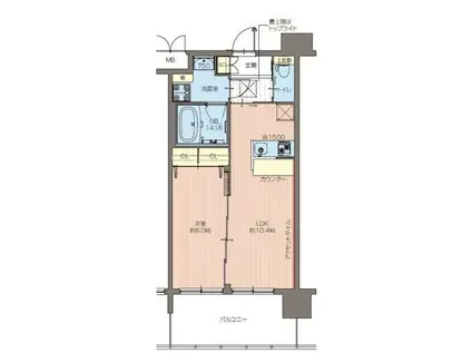 DIMUS福島(1LDK/7階)の間取り写真