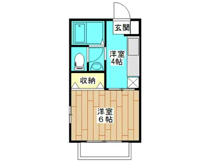ジュネス(1K/2階)の間取り写真
