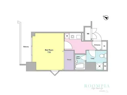 ラフュージュ大井町(1K/2階)の間取り写真