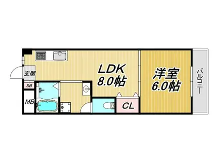サンライム武庫之荘(1LDK/3階)の間取り写真