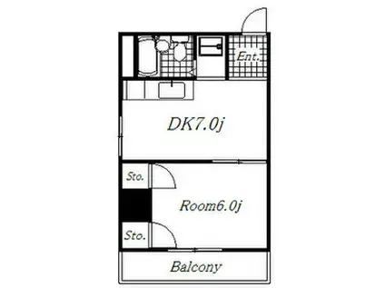 パークサイドメゾン伏見(1DK/9階)の間取り写真