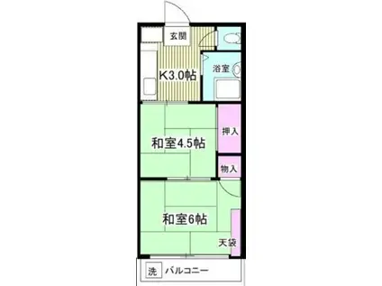 マルゴマンション(2K/3階)の間取り写真