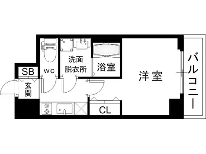 レオンコンフォート神戸駅前(1K/15階)の間取り写真