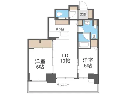 クリオ札幌北1条(2LDK/7階)の間取り写真