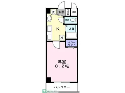 プレジール坂戸(1K/2階)の間取り写真