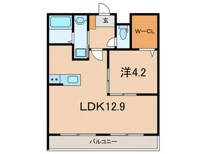 MICAELENOKURAKUEN(1LDK/3階)の間取り写真