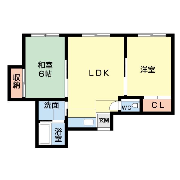 コースト ジャスト ゼロ(2LDK/2階)の間取り写真
