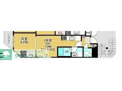 グランヒルズ錦糸町(1DK/10階)の間取り写真