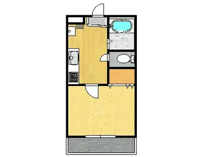 第二石井ビル(1K/3階)の間取り写真