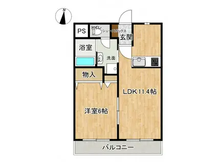 アメニティサイキ3(1LDK/2階)の間取り写真