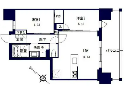 センチュリー千葉みなと(2LDK/8階)の間取り写真