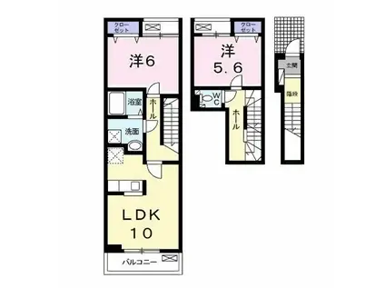 パレス ジェリカ III A(2LDK/2階)の間取り写真