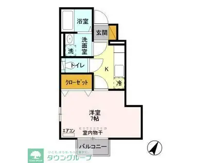 カメリアパレス(1K/1階)の間取り写真