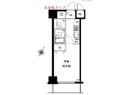 トーシンフェニックス日本橋イースト(1K/2階)の間取り写真