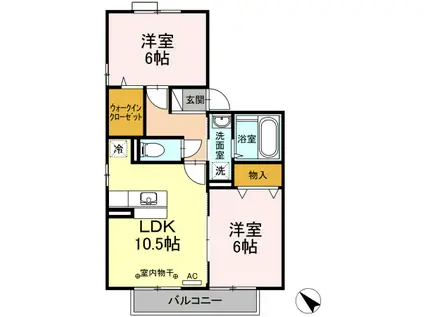 FLORAII(2LDK/2階)の間取り写真