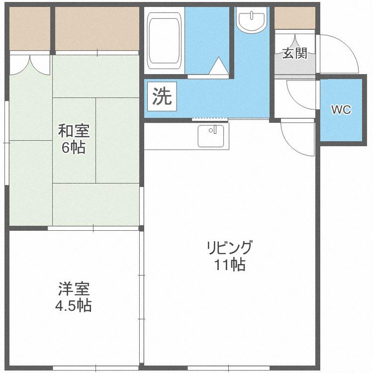 セピア栄町(2LDK/3階)の間取り写真