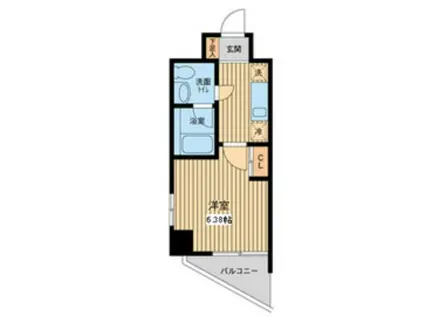 プロスペクト門前仲町(1K/3階)の間取り写真