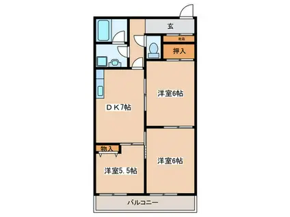 CHATEAU LIFE SAGAMIHARA I(3DK/6階)の間取り写真