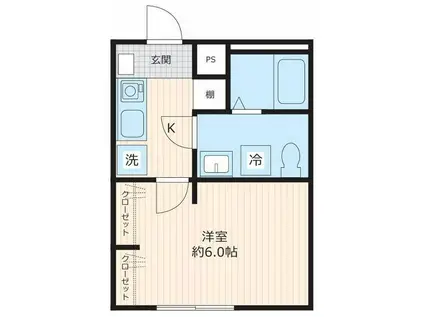 ノルディックヒルズ(1K/3階)の間取り写真