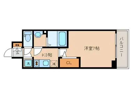 エスプレイス神戸ハーバーウエスト(1K/5階)の間取り写真