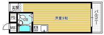 ハイムニシキ(ワンルーム/3階)の間取り写真