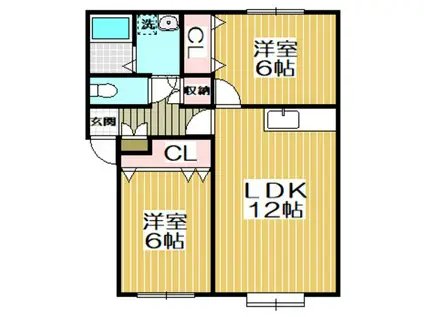 KOBAハイツ(2LDK/1階)の間取り写真