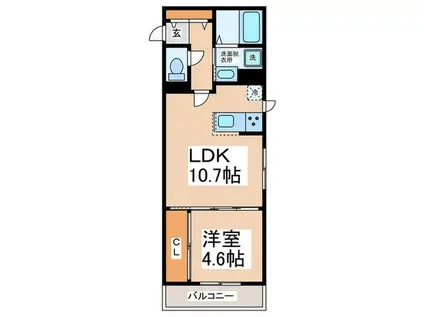ファイブスターレジデンス岸和田(1LDK/1階)の間取り写真