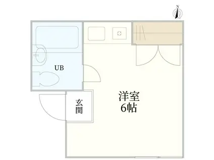 田園都市線 三軒茶屋駅 徒歩15分 無 収納有  即入居可(ワンルーム/2階)の間取り写真