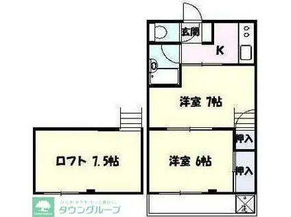 シティーリ高津(2K/2階)の間取り写真