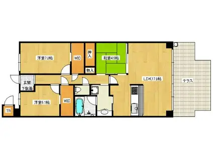  ガーデンウェルズ浜寺公園(3LDK/1階)の間取り写真