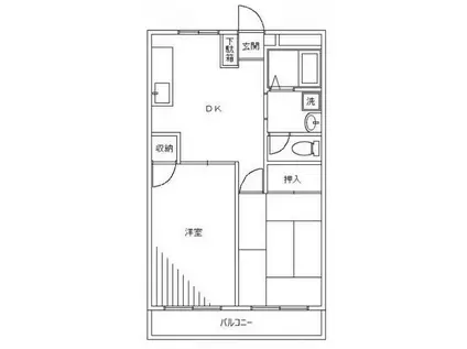 トゥース・ヴィラ(2DK/3階)の間取り写真