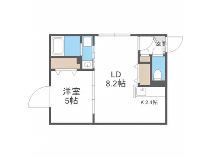POSH桑園(1LDK/1階)の間取り写真
