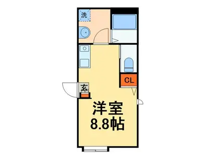 ベレガンス津田沼(ワンルーム/2階)の間取り写真