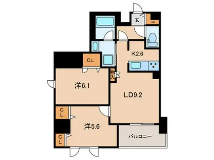 N-FLATS板橋(2LDK/12階)の間取り写真