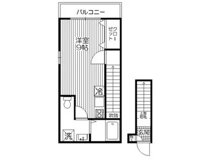 フロール・ガーデン(ワンルーム/3階)の間取り写真