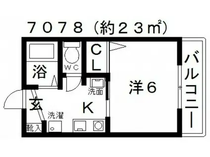 シャーメゾン松ヶ丘(1K/1階)の間取り写真