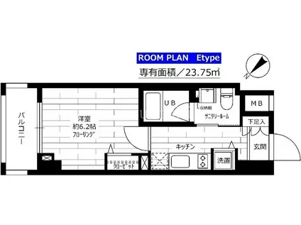 グランドコンシェルジュ早稲田(1K/4階)の間取り写真