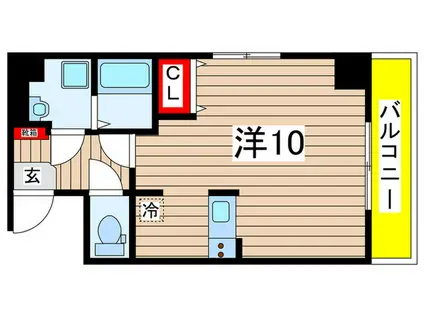 グリーンヒルズ(ワンルーム/6階)の間取り写真