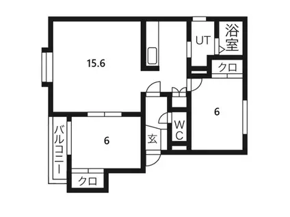 ライスナースリB(2LDK/3階)の間取り写真